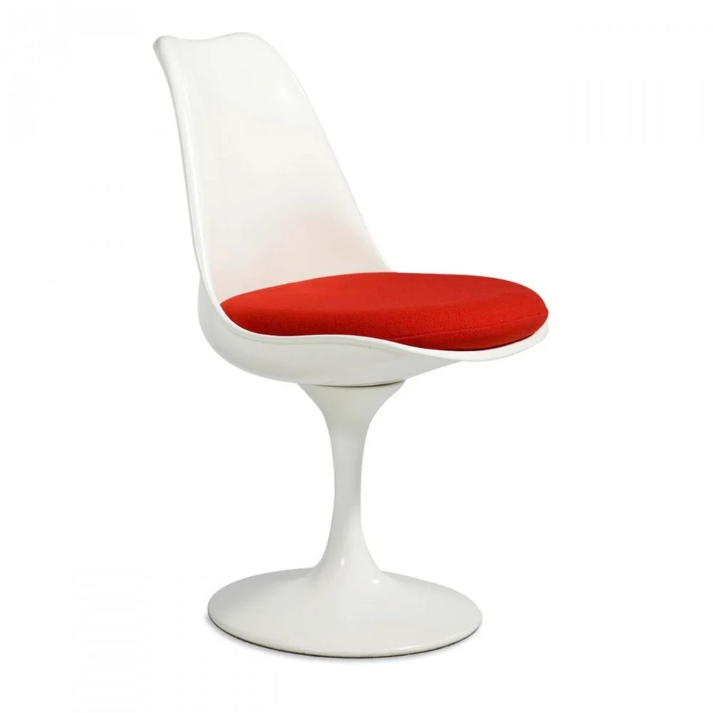 Sedia Tulip in Vetroresina o ABS con Cuscino Personalizzato