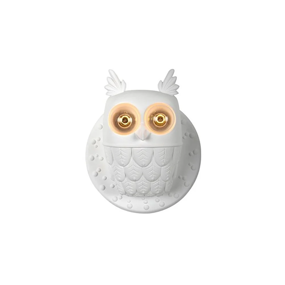 Karman Ti Vedo lampada da parete in ceramica bianca opaca a forma di gufo con 2 lampade E27