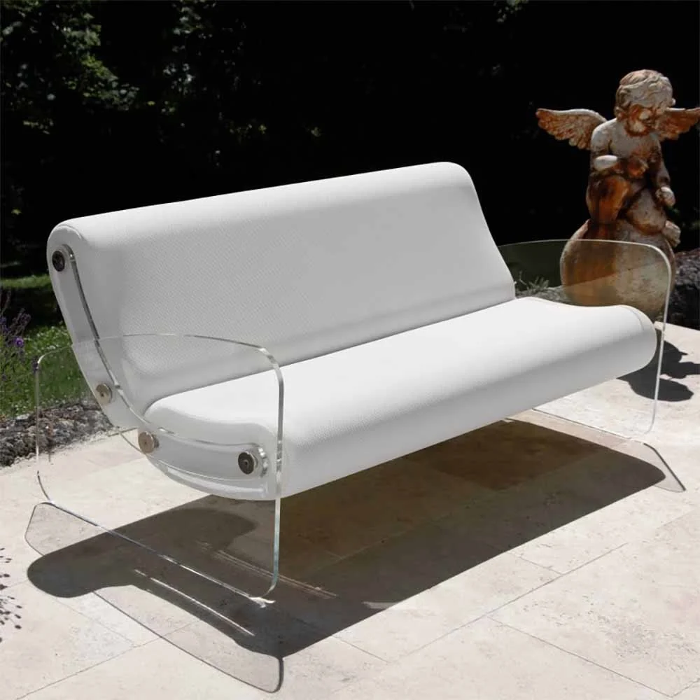 Kuumo Design MW03 divano da giardino con pannelli in PMMA trasparente
