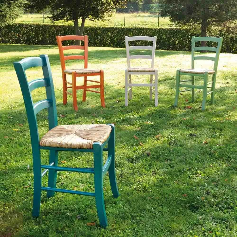 Sedia vintage Nature in legno con sedile in paglia – La Seggiola
