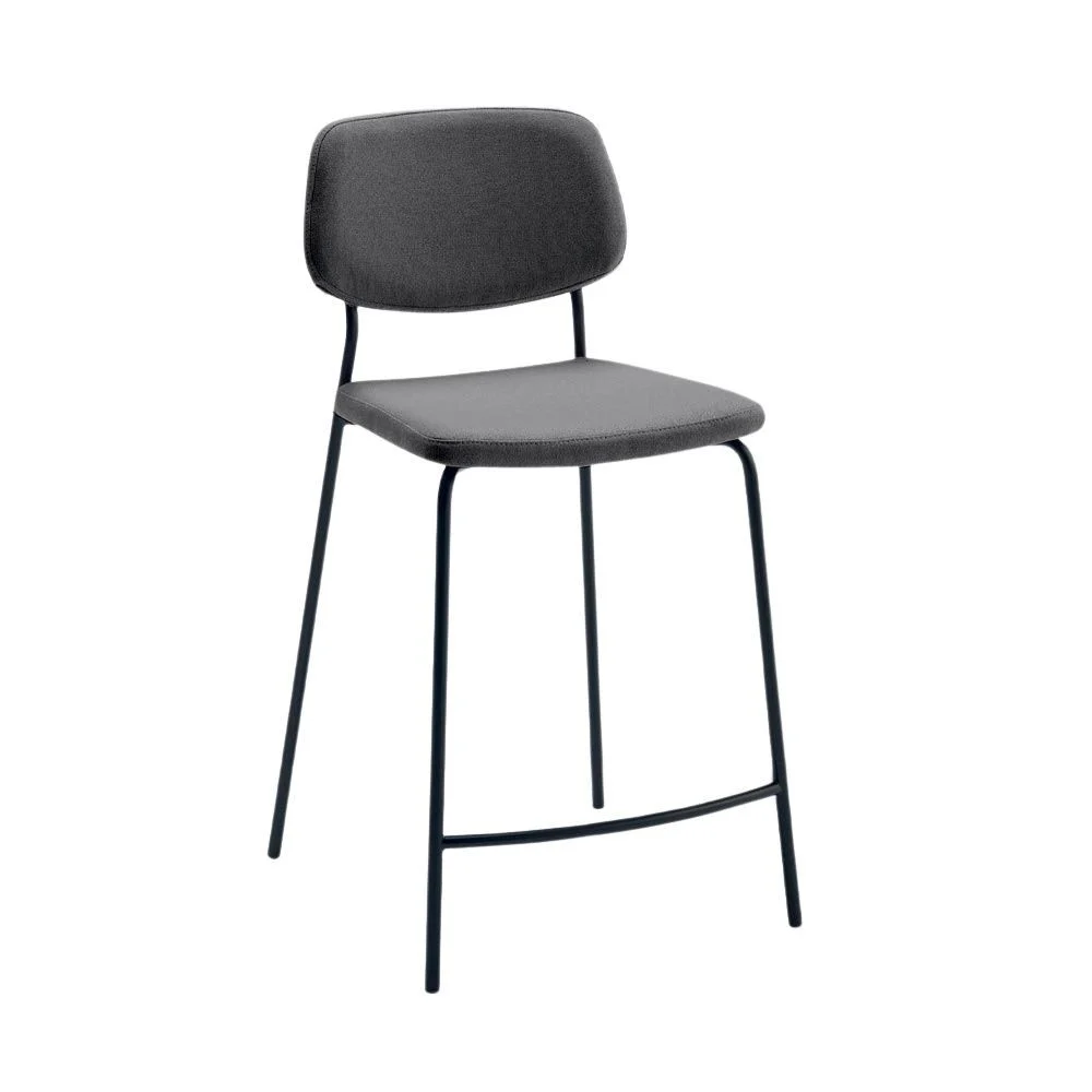 Sgabello Ginger con schienale imbottito in velluto – La Seggiola