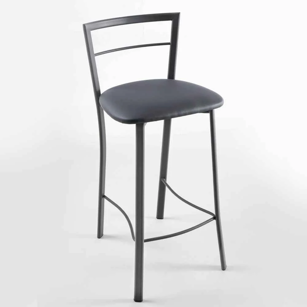 Sgabello Nicole Stool ecopelle, struttura alluminio – La Seggiola