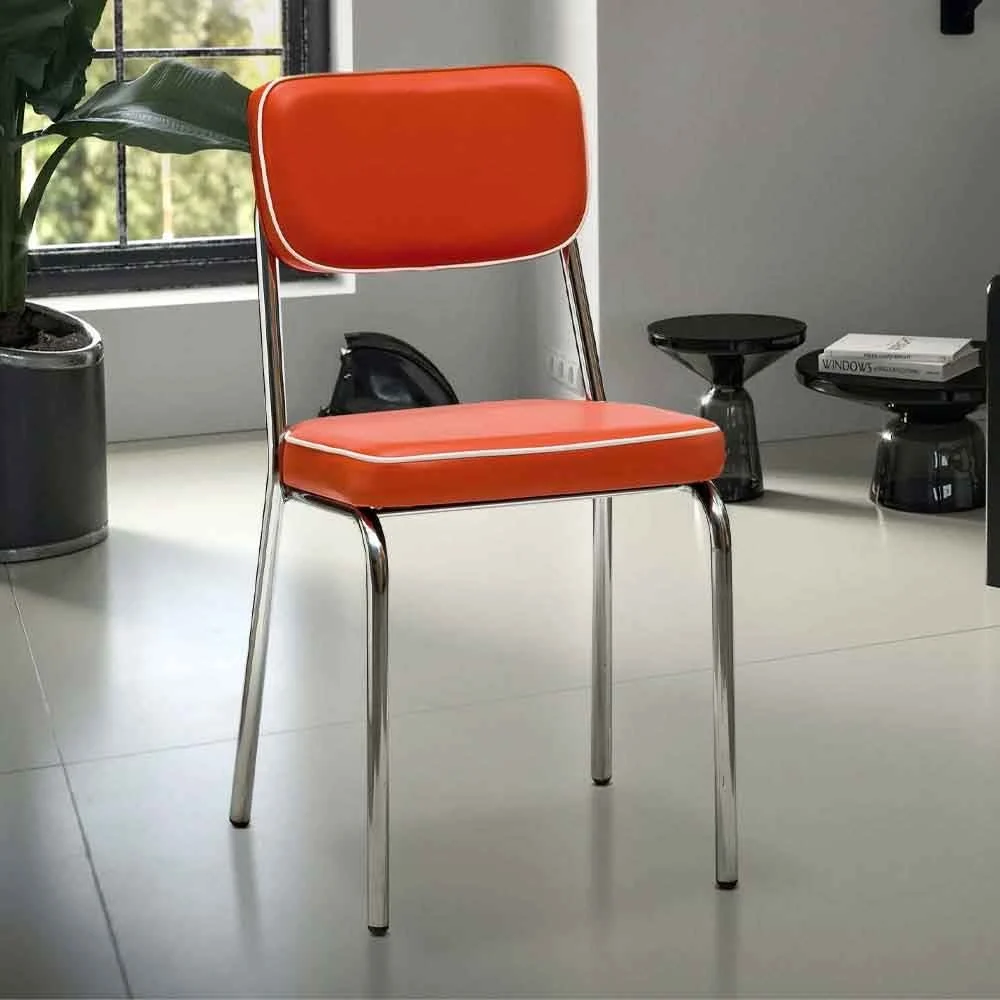 Sedia Hollywood in ecopelle con struttura in metallo - La Seggiola