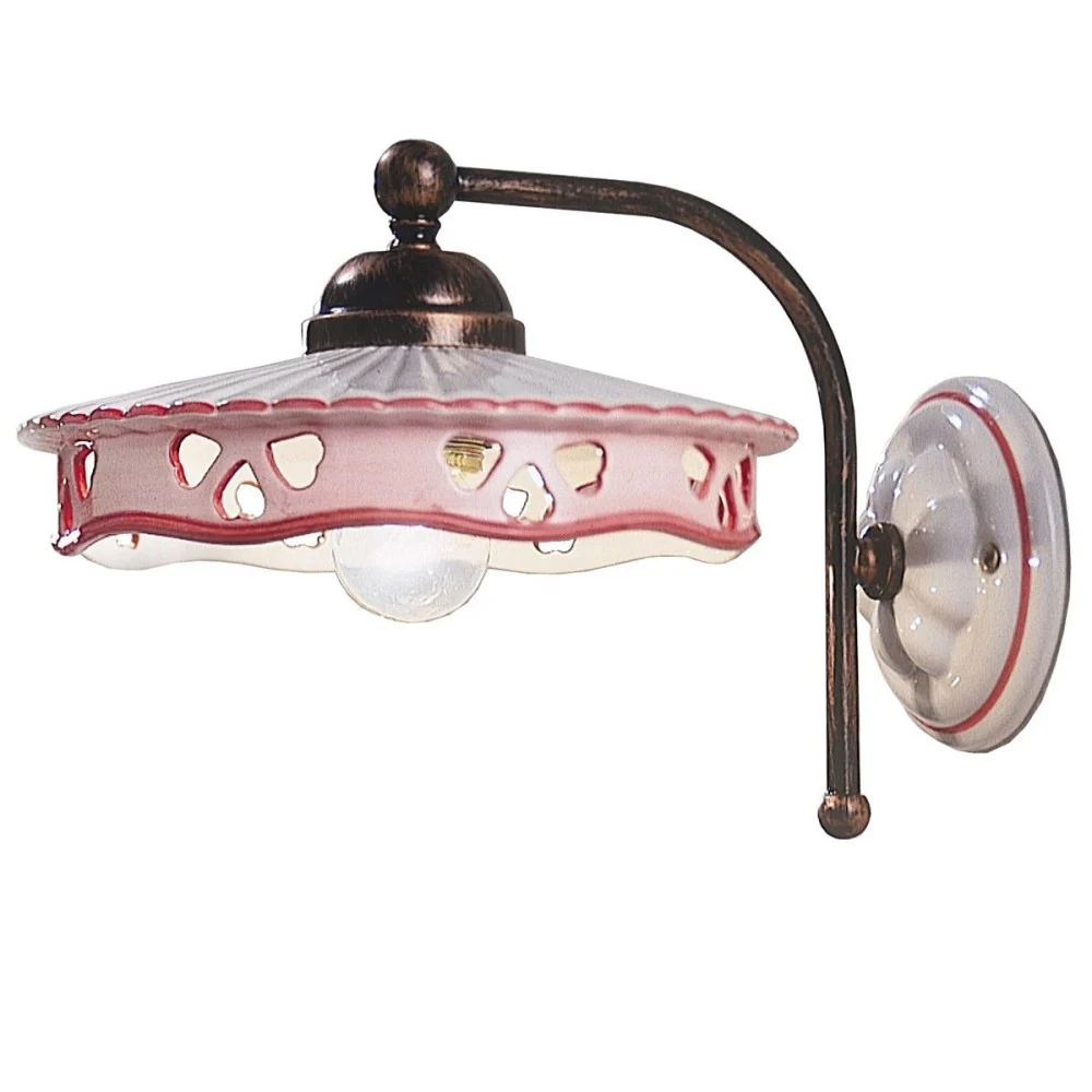 Lampada a parete Alessandria realizzata in ceramica e metallo