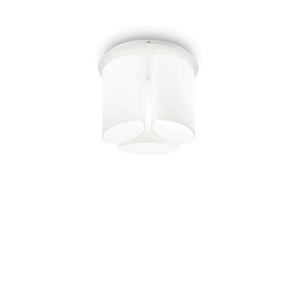 Lampada a soffitto Almond di Ideal-Lux con montatura in metallo bianco