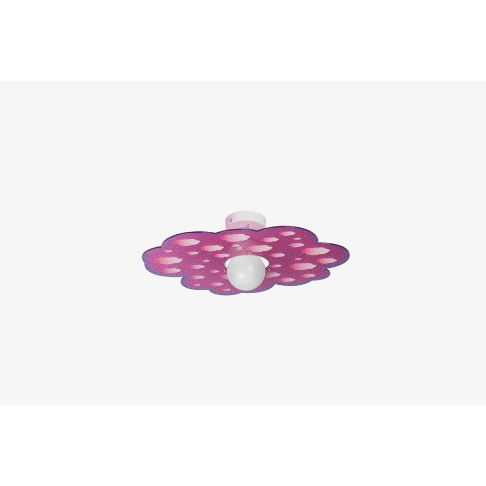 Lampada a soffitto Cloud in cristallo acrilico blue o fucsia e particolari in metallo cromato e verniciato