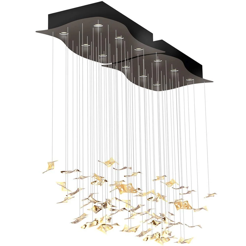 Lampada a soffitto Manta Ray di Cantori realizzata in Italia con struttura in metallo