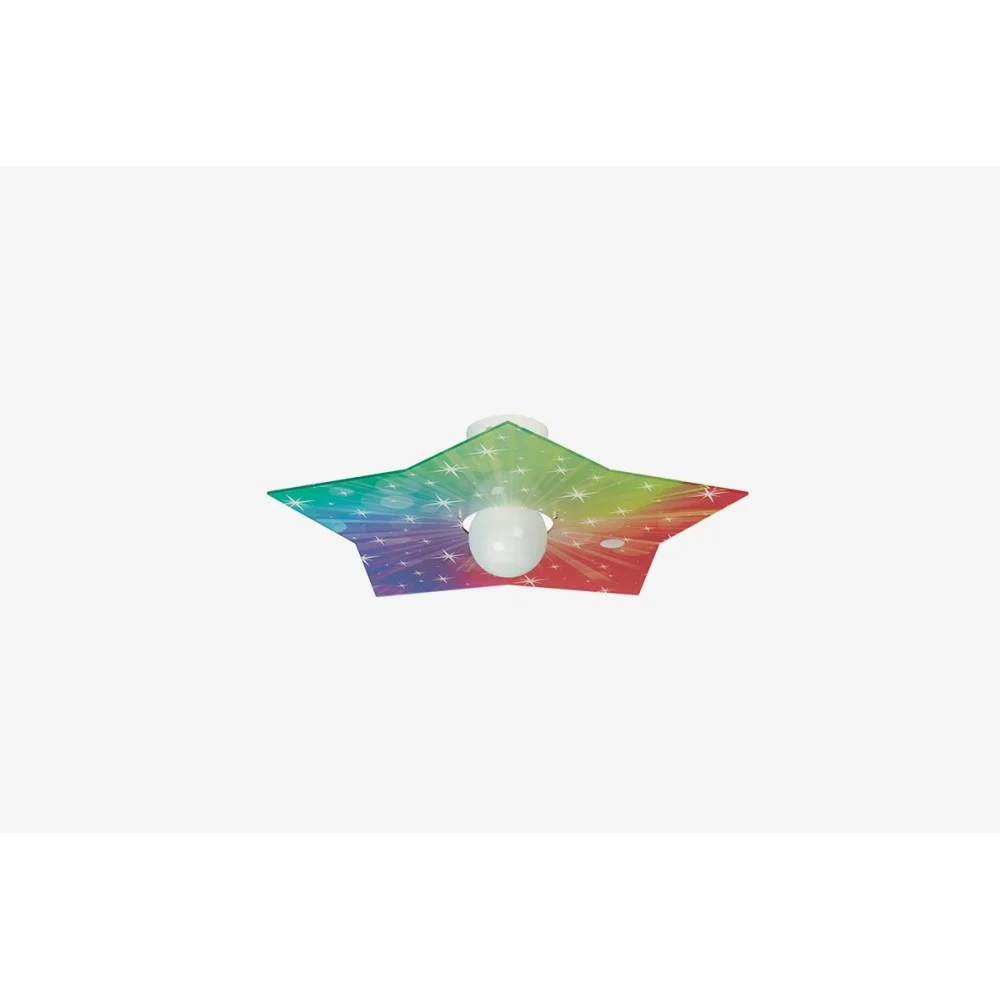 Lampada a soffitto Star in cristallo acrilico con texture a colori con stelline