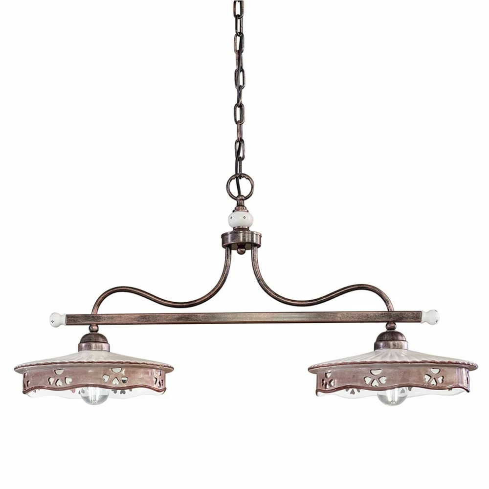Lampada a sospensione Alessandria in metallo e diffusori in ceramica