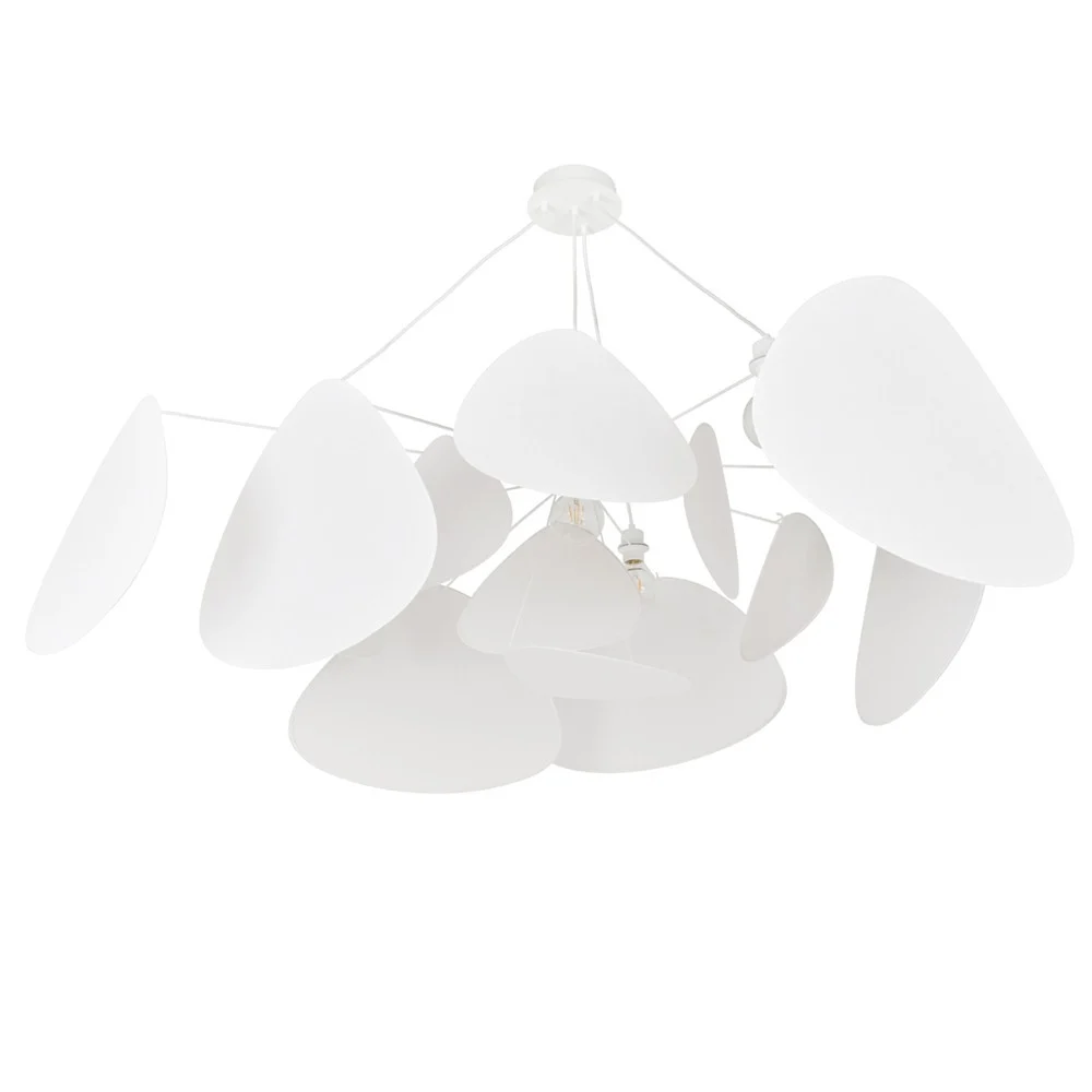 Lampada a sospensione con schermo bianco XXL