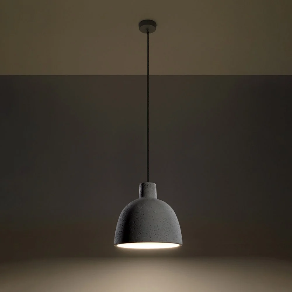 Lampada a sospensione Damaso di Sollux in cemento colore grigio