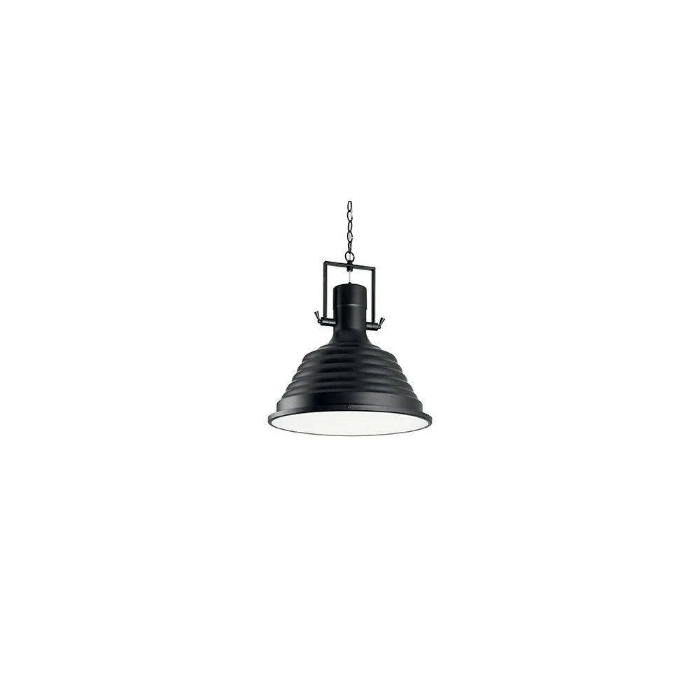 Lampada a Sospensione Fisherman in metallo con lastra di vetro come diffusore. Disponibile in 3 diverse finiture
