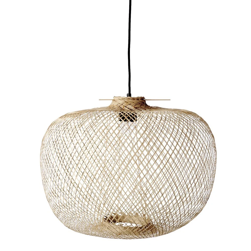Lampada a sospensione in bambù naturale Rodi