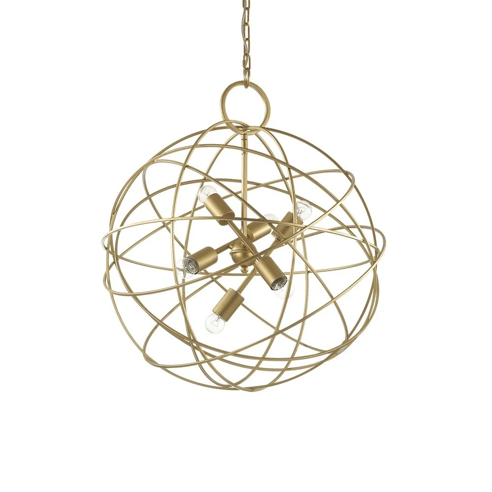 Lampada a sospensione Konse di Ideal Lux a sei luci realizzata interamente in metallo
