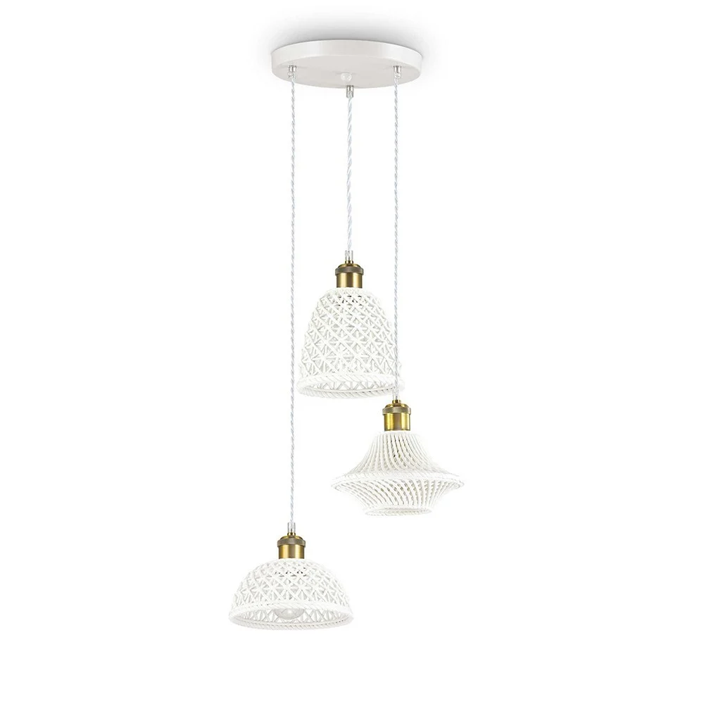 Lampada a sospensione Lugano di Ideal Lux  con diffusori in ceramica
