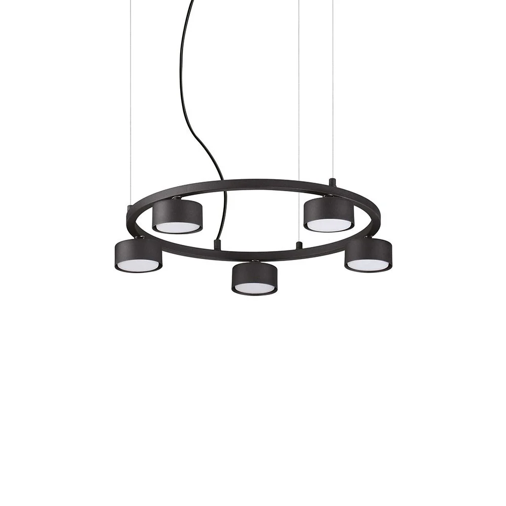 Lampada a sospensione Minor Round di Ideal-Lux con montatura in metallo verniciato a polveri