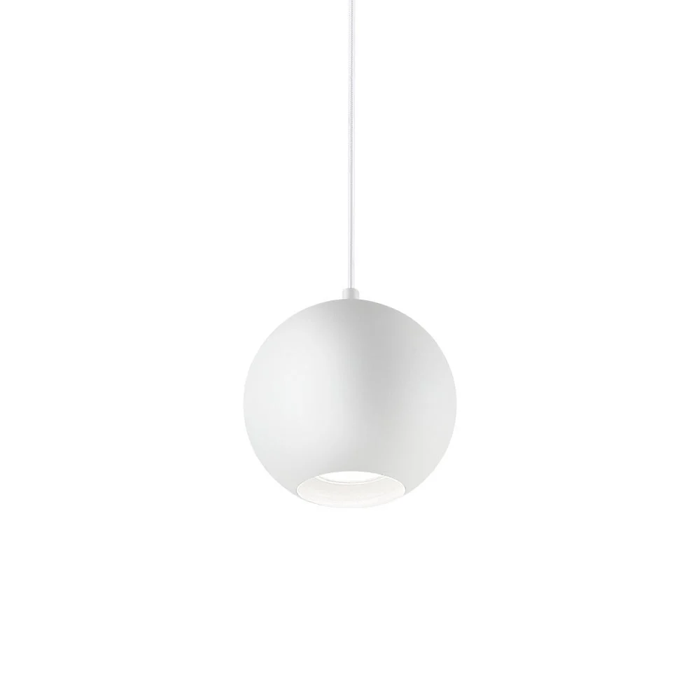 Lampada a sospensione Mr Jack di Ideal Lux realizzata con montatura e diffusore sferico in metallo