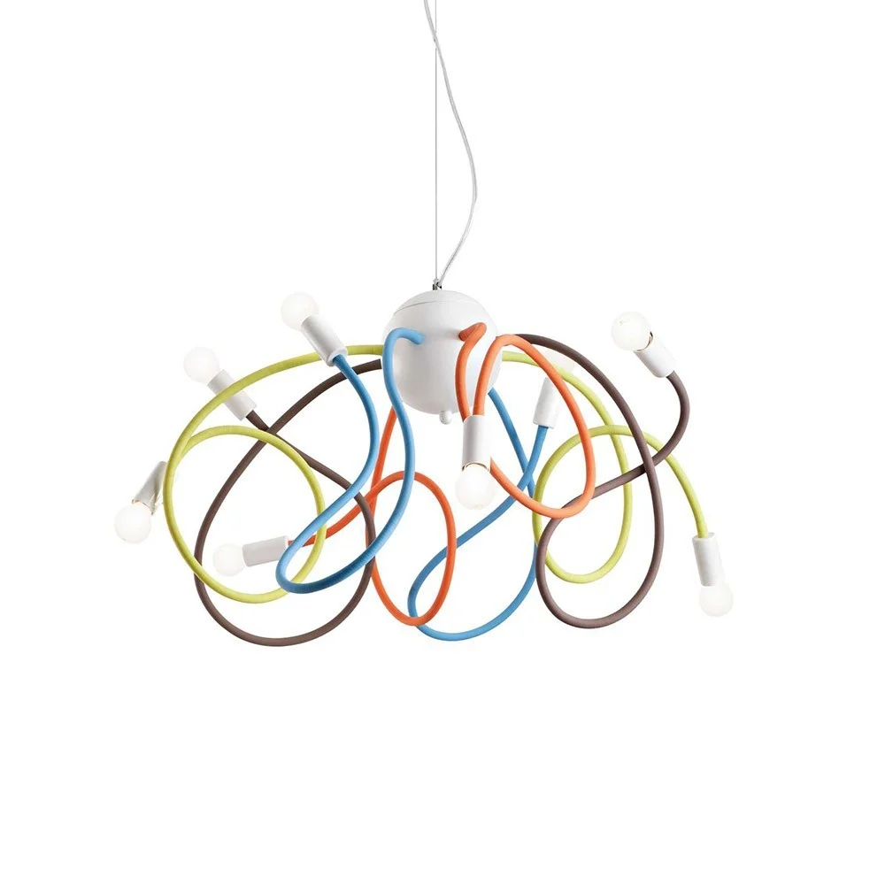 Lampada a sospensione Multiflex di Ideal Lux disponibile nella versione multicolor o bianca