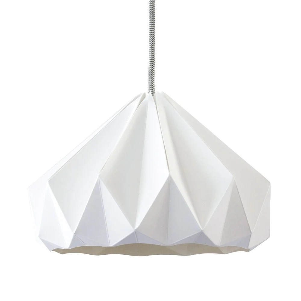 Lampada a sospensione origami in carta Castagna bianca