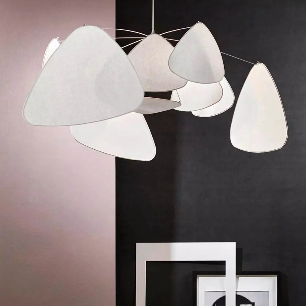 Lampada a sospensione Screen bianca XL