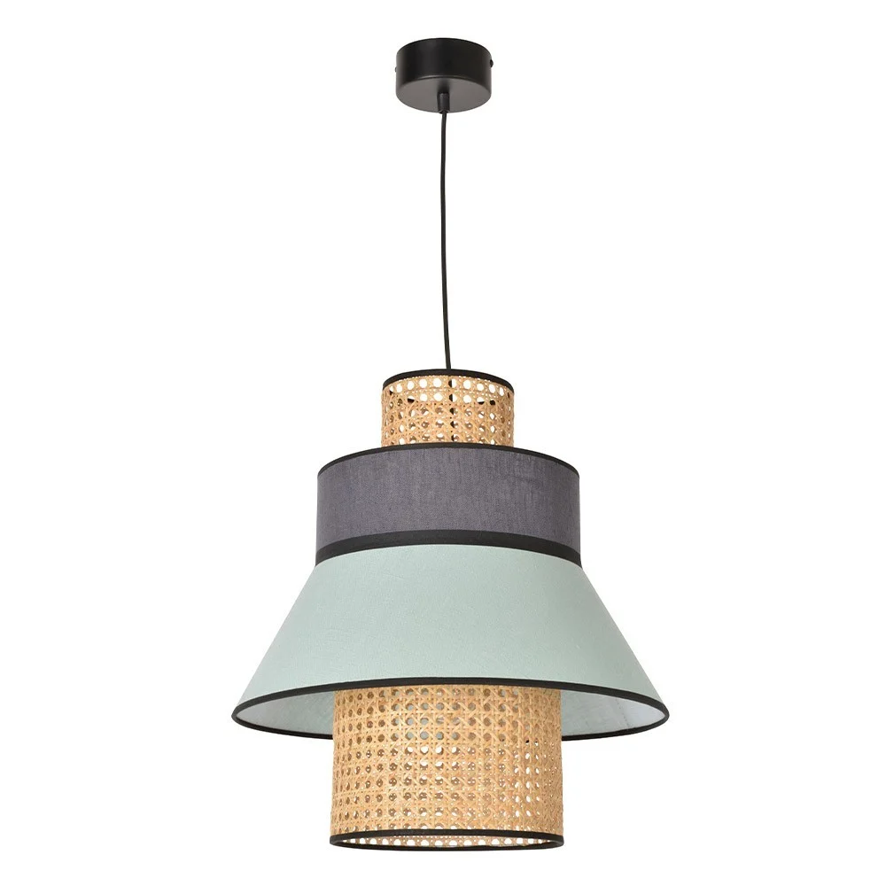 Lampada a sospensione Singapore Ml mandorla e antracite