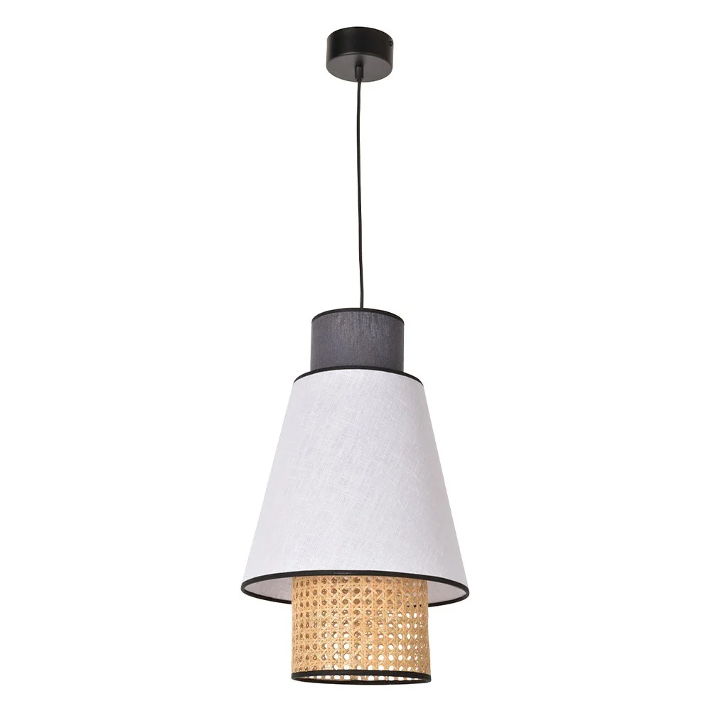 Lampada a sospensione Singapore S bianca e antracite