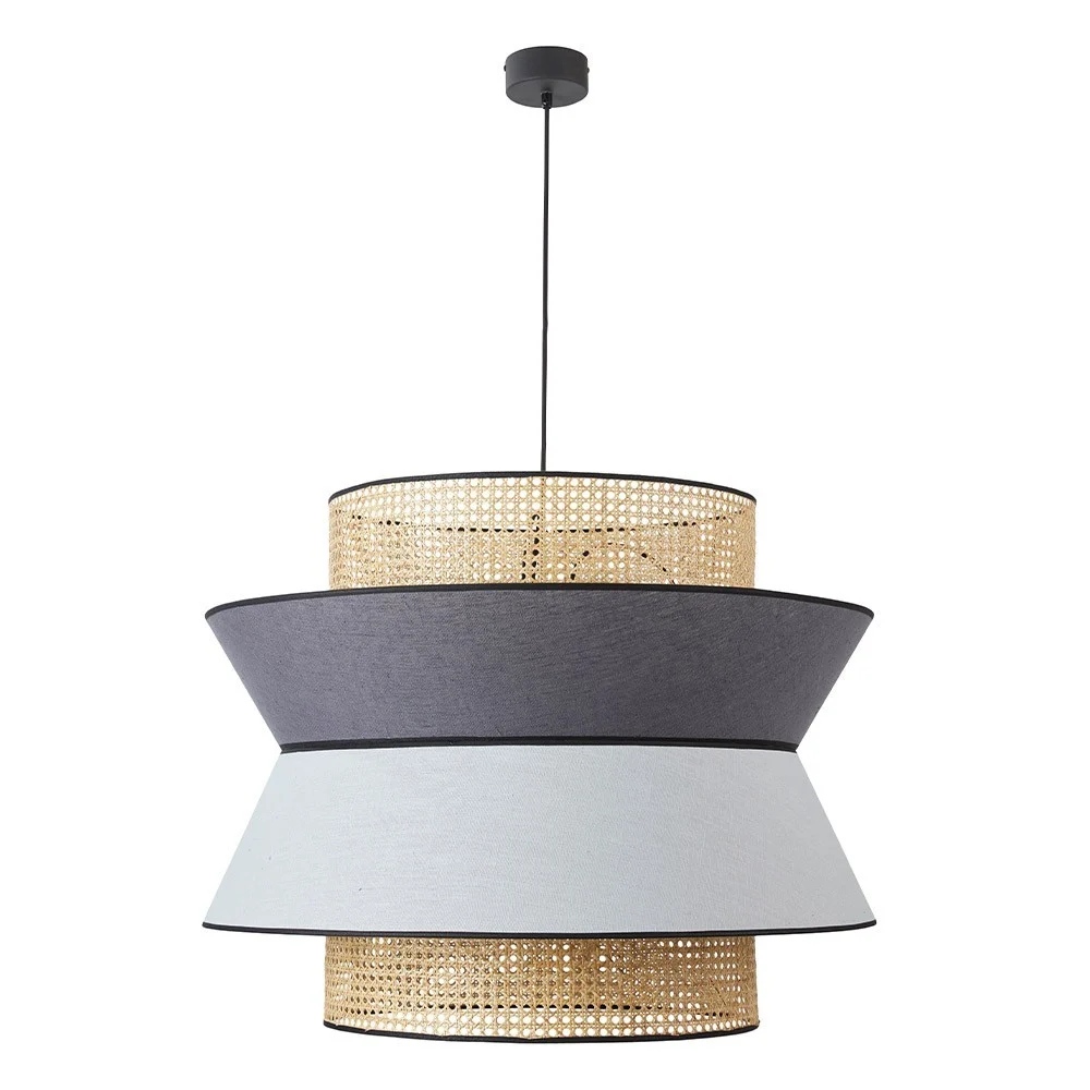 Lampada a sospensione Singapore Xxl grigio chiaro e antracite
