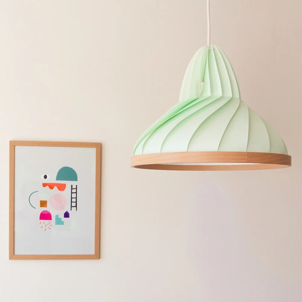 Lampada a sospensione Wave verde pastello