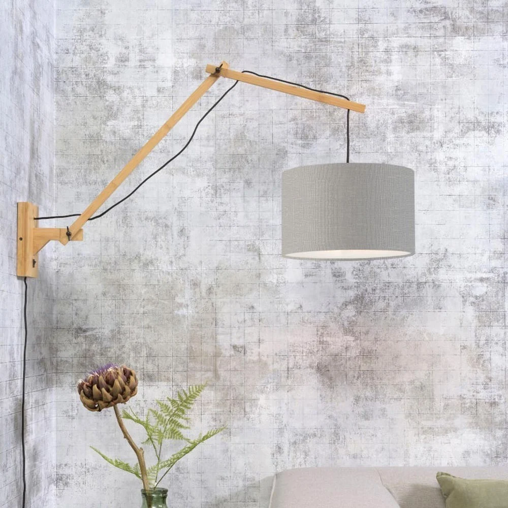 Lampada da parete Andes naturale e grigio chiaro L