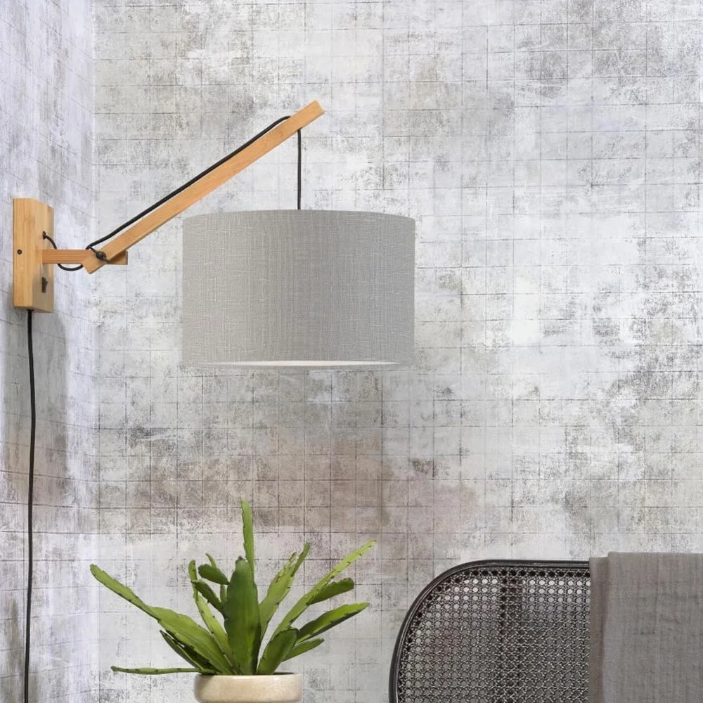Lampada da parete Andes naturale e grigio chiaro S