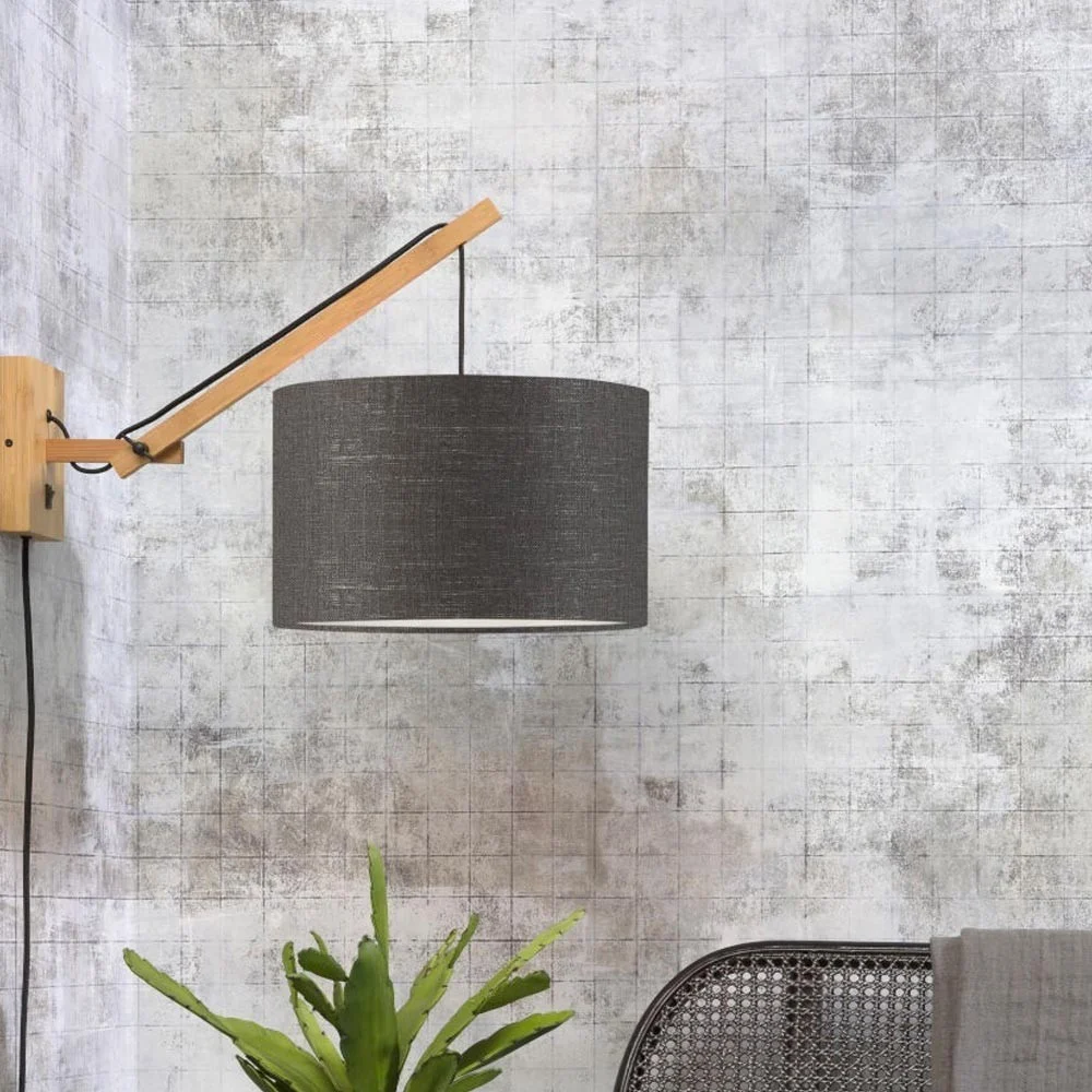 Lampada da parete Andes naturale e grigio scuro S