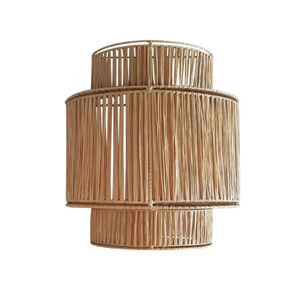 Lampada da parete in rafia a 3 livelli