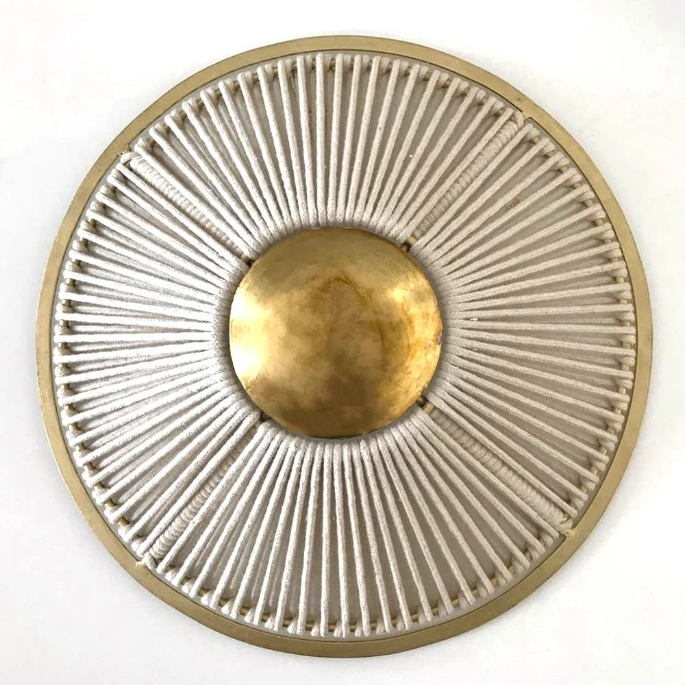 Lampada da parete tonda con corda