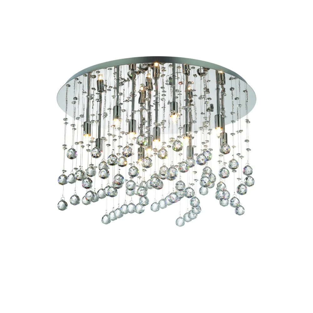 Lampada da soffitto Moonlight in metallo cromato o oro a 12 luci G9