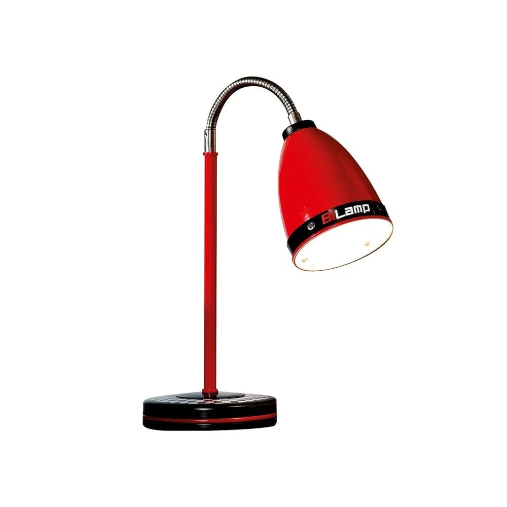 Cilek Lampada da Tavolo Racer Flessibile, di Colore Rosso con Decorazioni che Richiamano il Mondo dei Motori