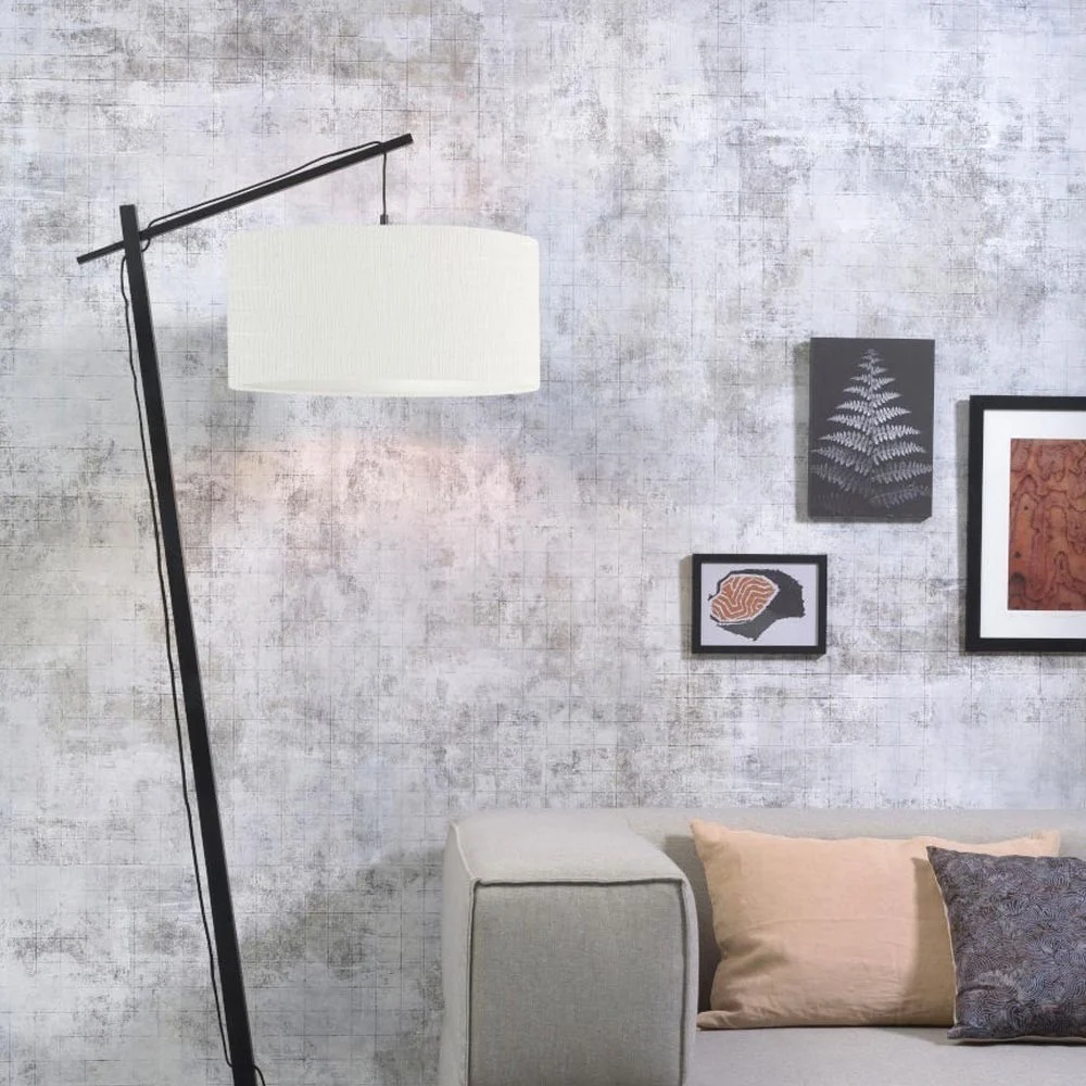 Lampada da terra Andes in bianco e nero