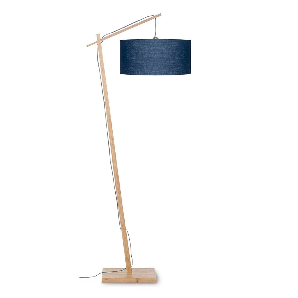 Lampada da terra Andes naturale e blu navy