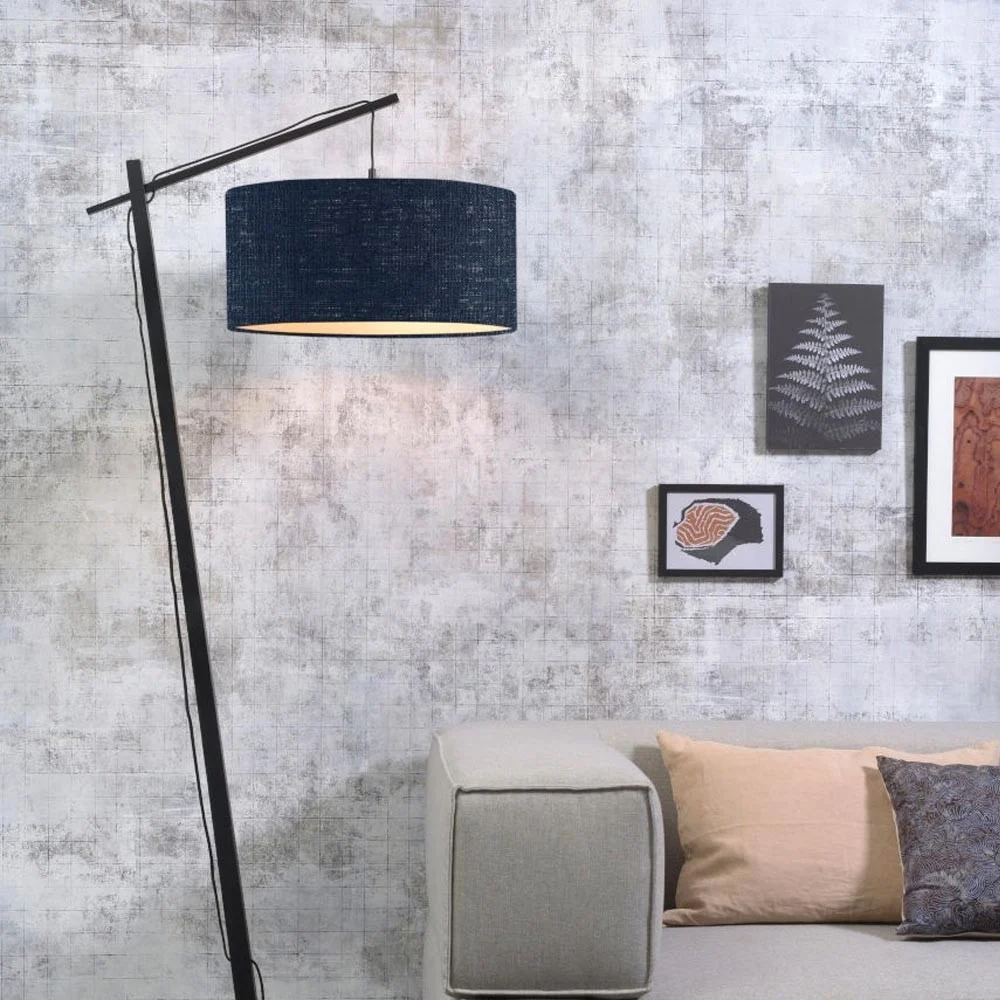 Lampada da terra Andes nera e blu navy
