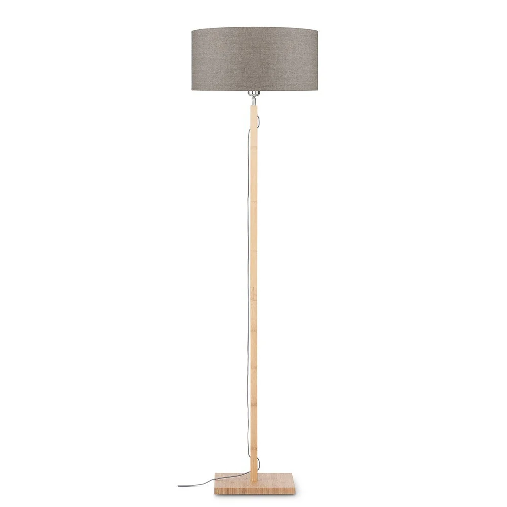 Lampada da terra Fuji lino naturale e scuro