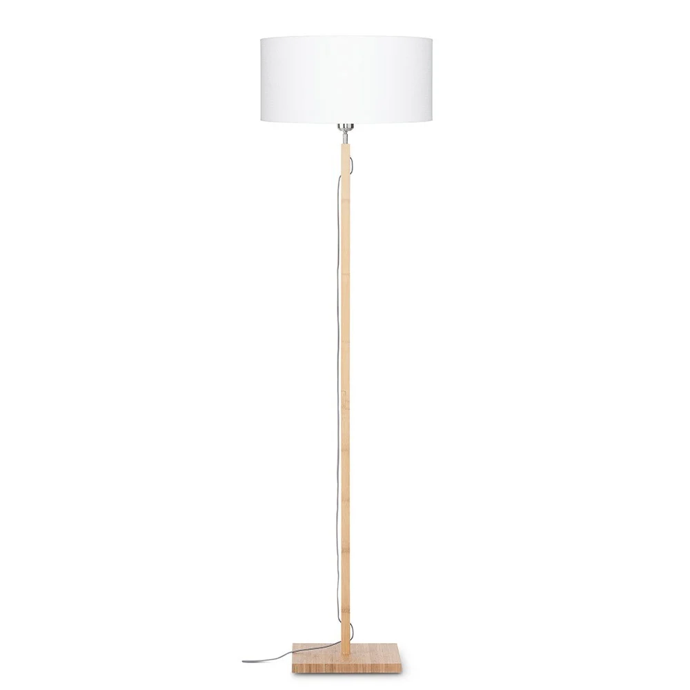 Lampada da terra Fuji naturale e bianca