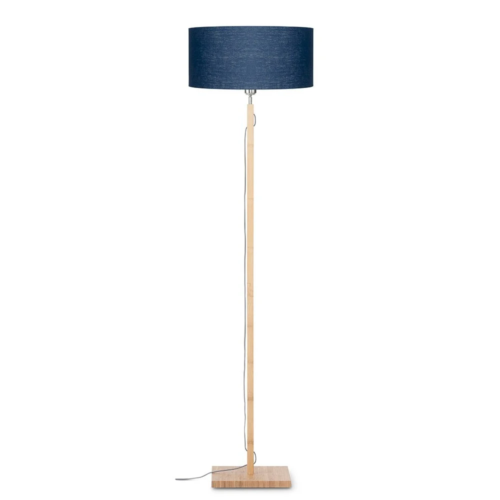 Lampada da terra Fuji naturale e blu navy