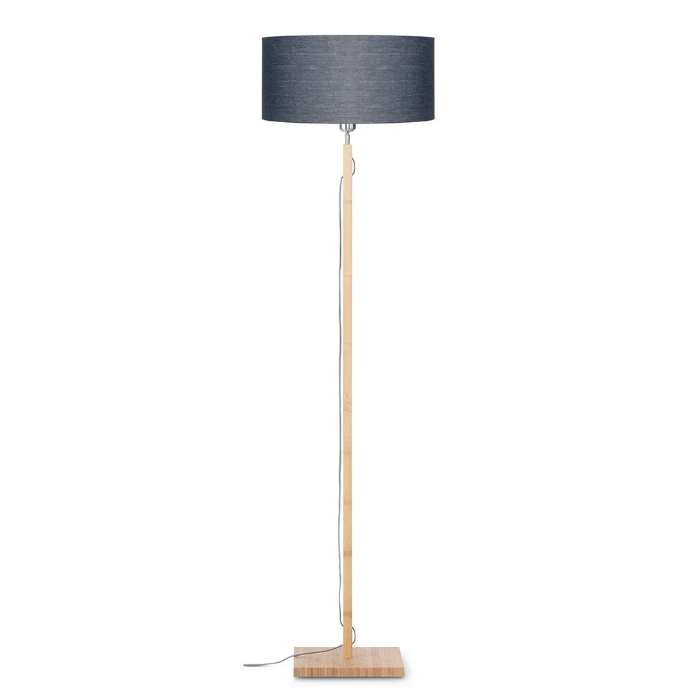 Lampada da terra Fuji naturale e grigio scuro
