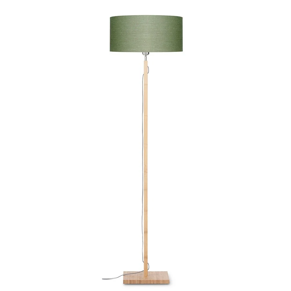 Lampada da terra Fuji naturale e verde bosco