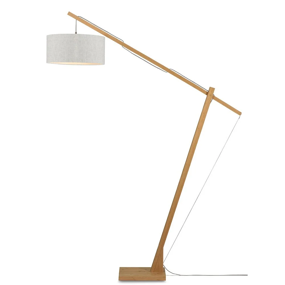 Lampada da terra Mont Blanc lino naturale e leggero