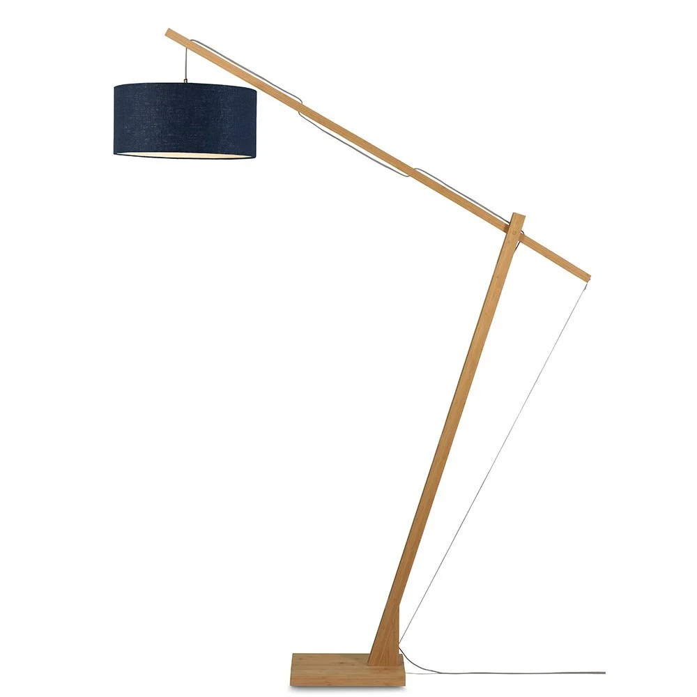 Lampada da terra Mont Blanc naturale e blu navy