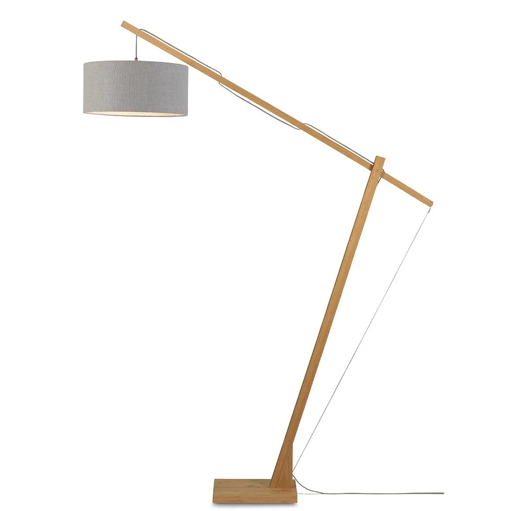 Lampada da terra Mont Blanc naturale e grigio chiaro