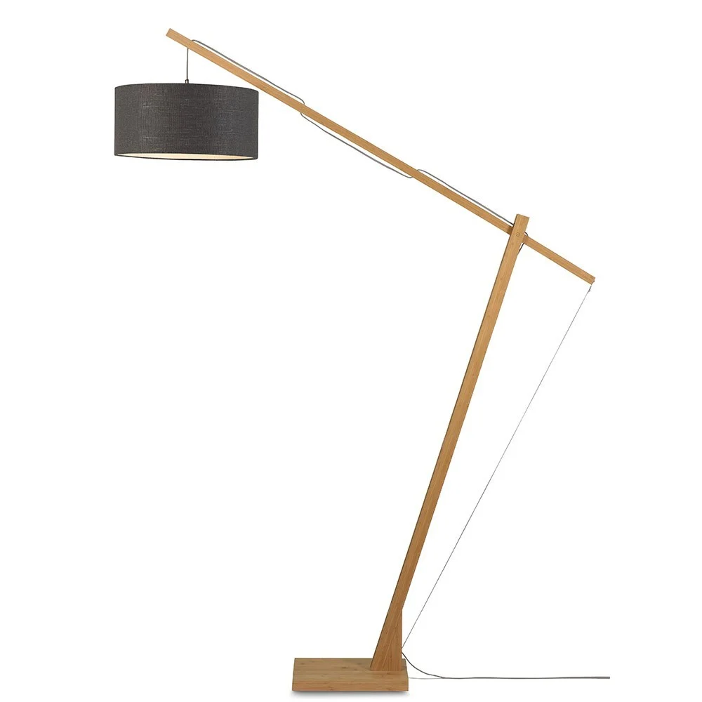 Lampada da terra Mont Blanc naturale e grigio scuro
