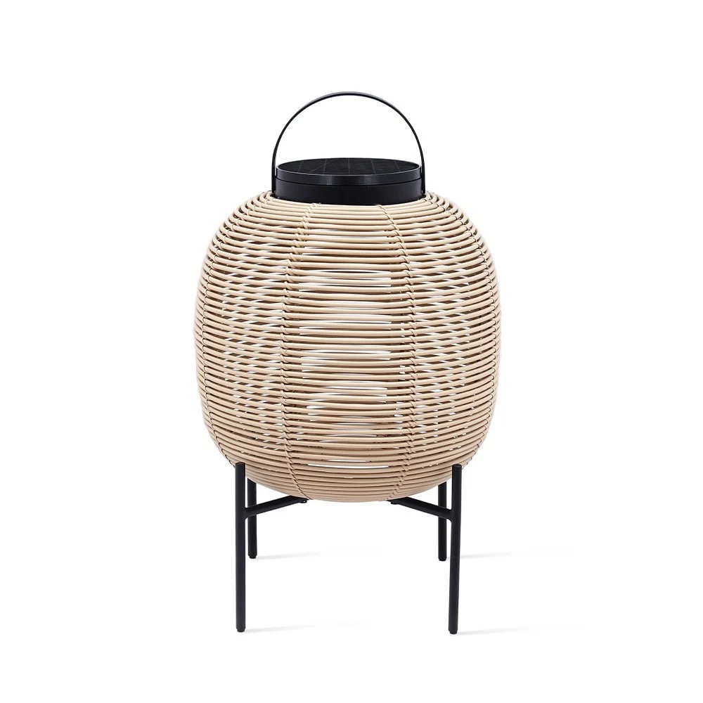 Lanterna Tika cammello H59 base in acciaio