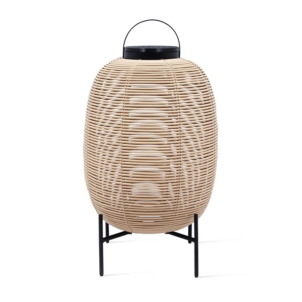 Lanterna Tika cammello H69 base in acciaio