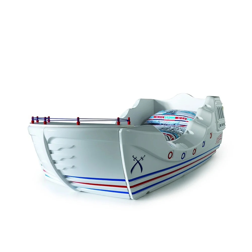 Lettino galeone Pirata CAPITANO 90x190 in ABS disponibile nel colore bianco